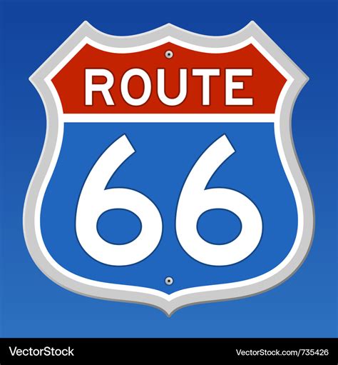 Route 66 road sign Royalty Free Vector Image - VectorStock