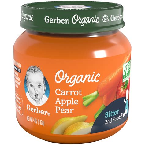 Gerber Organic 2nd Baby Foods Carrot Apple Pear 4 oz | Shipt