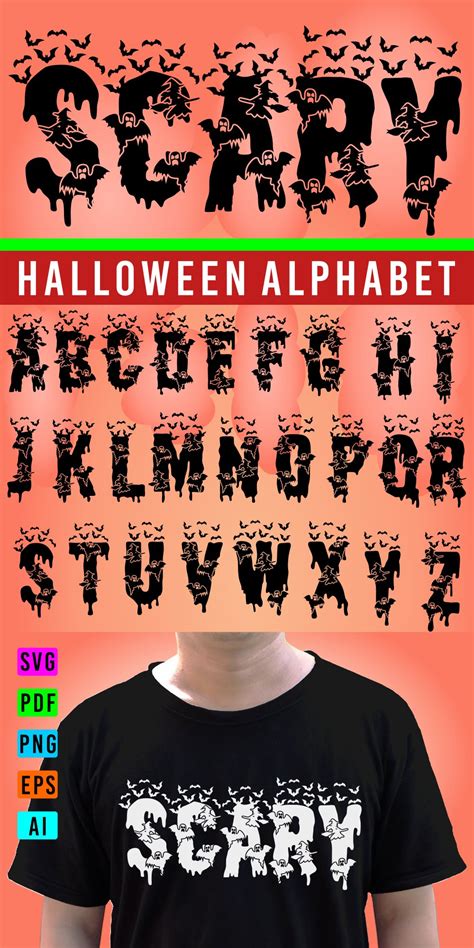 Halloween Alphabet SVG, Halloween Font SVG, Halloween Letter