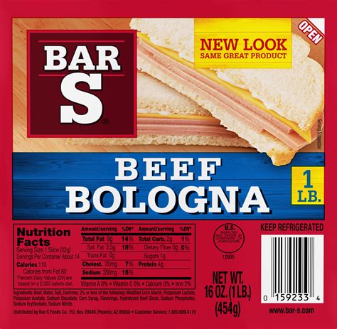 Bar S Beef Bologna, 16 Oz. - Walmart.com