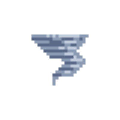 Tornado storm pixel art icon. windstorm symbol. typhoon, cyclone • wall ...