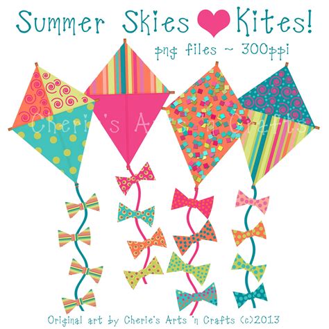 Kites Clip Art Summer Kites Kite Graphics Kites Summer - Etsy