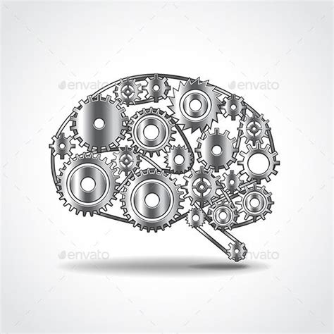 Brain of Gears Vector Illustration | Vector illustration, Gear art ...