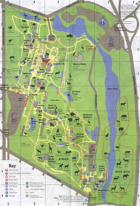 Bronx zoo map