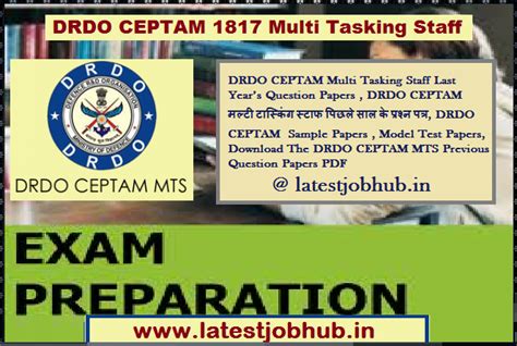 DRDO CEPTAM MTS Previous Question Papers PDF in Hindi 2022