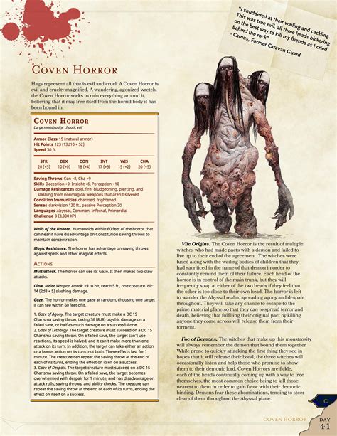 Updated Day 41 Coven Horror - Imgur | Dnd 5e homebrew, D&d dungeons and ...