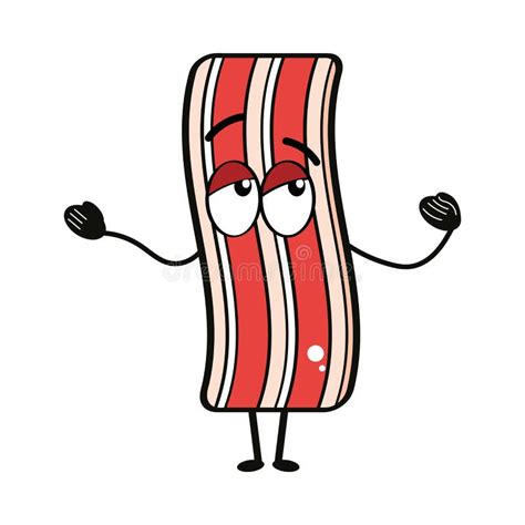 Isolated Cute Bacon Cartoon Character Vector Stock Vector ...