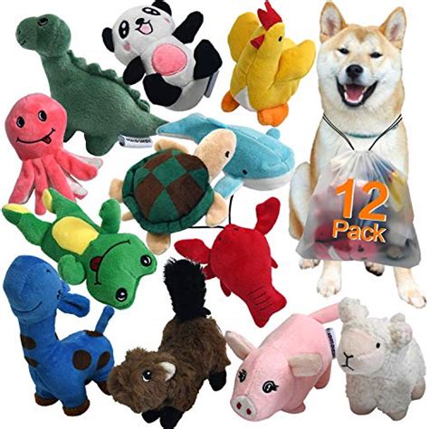 LEGEND SANDY Squeaky Plush Dog Toy Pack for Puppy, Small Stuffed Puppy ...