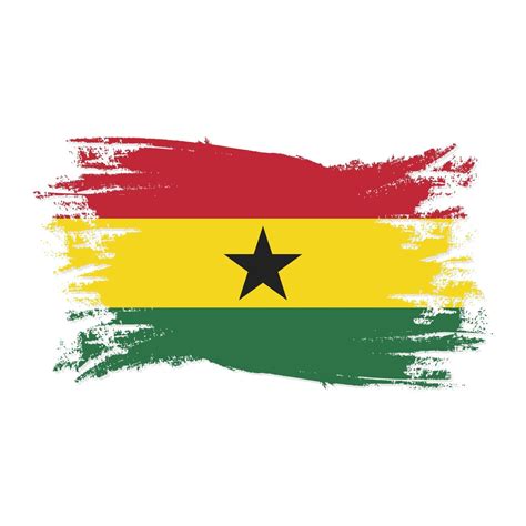 Ghana Flag With Watercolor Brush style design vector Illustration ...