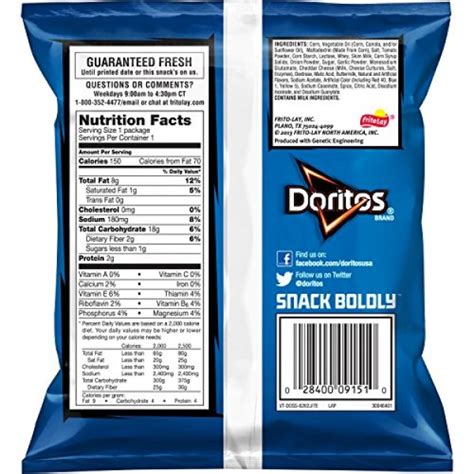 Doritos Cool Ranch Flavored Tortilla Chips, 1 Ounce (Pack ...