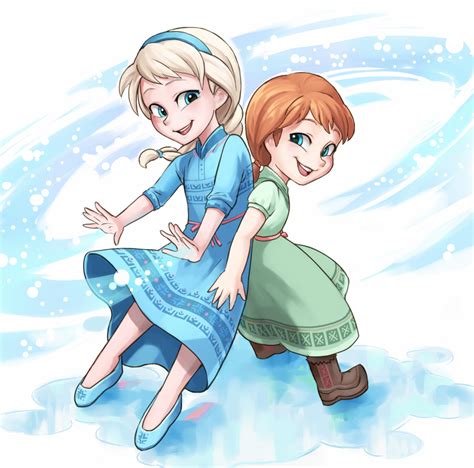 Young Elsa and Anna - Elsa and Anna Fan Art (37452088) - Fanpop