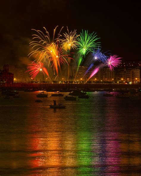 Taste the rainbow | Fireworks, San sebastian, Fireworks display