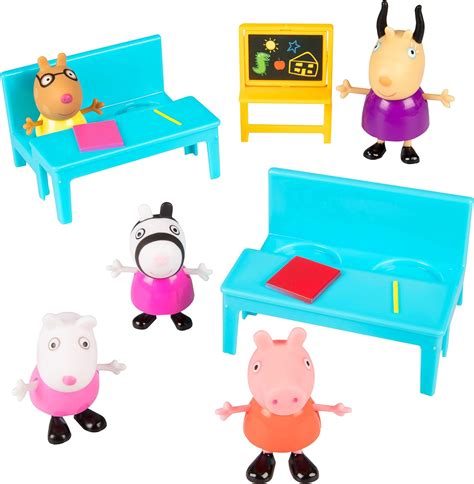 Amazon.com: Jazwares Peppa Pig School Time Figure Playset, 8 Pieces ...