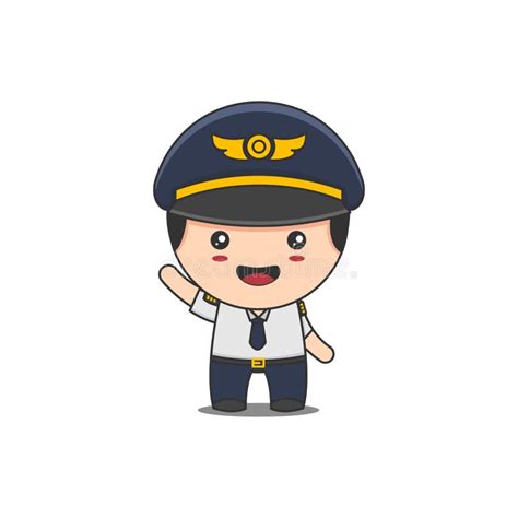 Cute Pilot Character Cartoon Stock Vector - Illustration of flaying ...