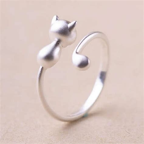 2017 Silver Plated Cat Rings For Women Jewelry Beautiful Finger ...