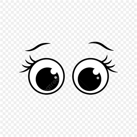 Dessin Anime Mignon Rond Grands Yeux Sourcil Matériel PNG , Yeux ...