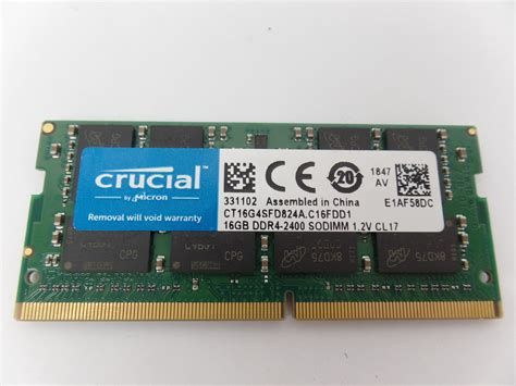 Crucial 16GB DDR4-2400 CT16G4SFD824A C16FDD1 SODIMM RAM Laptop Memory ...