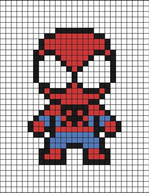 Spiderman pixel art | Cómo dibujar cosas, Lindos dibujos fáciles ...