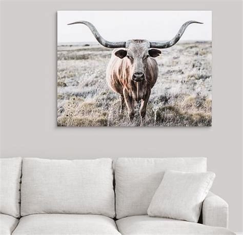 Texas Longhorn Canvas Print Longhorn Photo Longhorn Art | Etsy | Cow ...