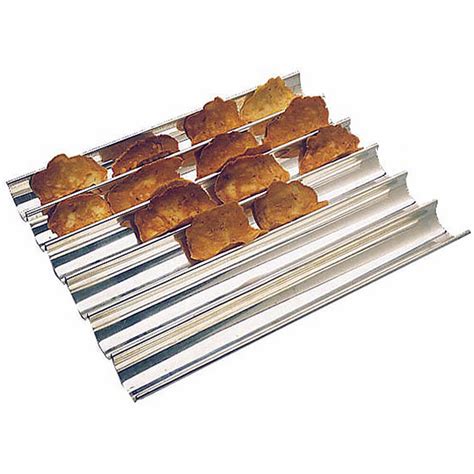 Stainless Steel Tuile Baking Sheet, Ridged | 310713 | Matfer Bourgeat