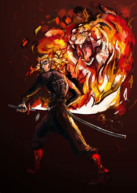 ArtStation - Rengoku Fanart (Demon Slayer)