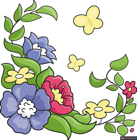 How to Draw a Floral Design - Really Easy Drawing Tutorial