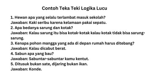 65 Teka Teki Logika Sulit dan Jawabannya yang Menjebak