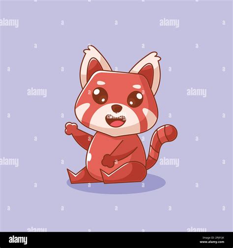 Red panda waving his hand Stock Vector Image & Art - Alamy