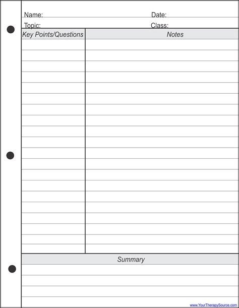 Cornell Note Taking Templates - Organized, Effective Note Taking - Your ...