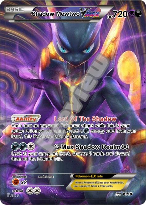 Shadow Mewtwo VMAX Pokemon Card - Etsy Australia