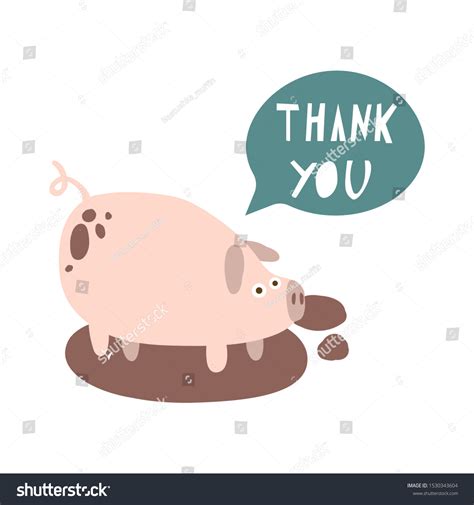 Simple Thank You Card Pig Word Stock Vector (Royalty Free) 1530343604 ...