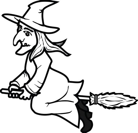 Free Clipart Of A flying witch