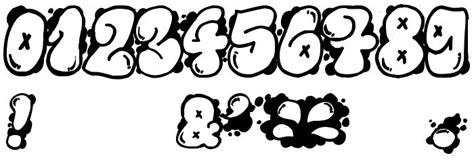 Graffiti bubble numbers | Graffiti numbers, Graffiti font, Graffiti words