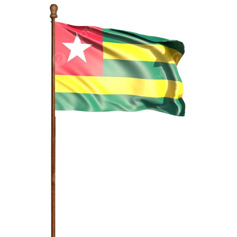 Togo Flag With Pole PNG, Vector, PSD, and Clipart With Transparent ...