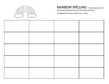 Rainbow Spelling by Scouting by Griffin | Teachers Pay Teachers