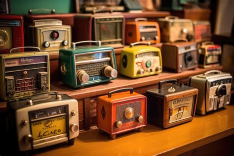 Premium AI Image | A variety of vintage table top retro radios ...