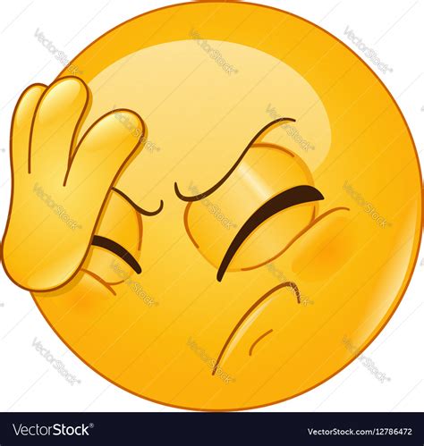 Face palm emoticon Royalty Free Vector Image - VectorStock