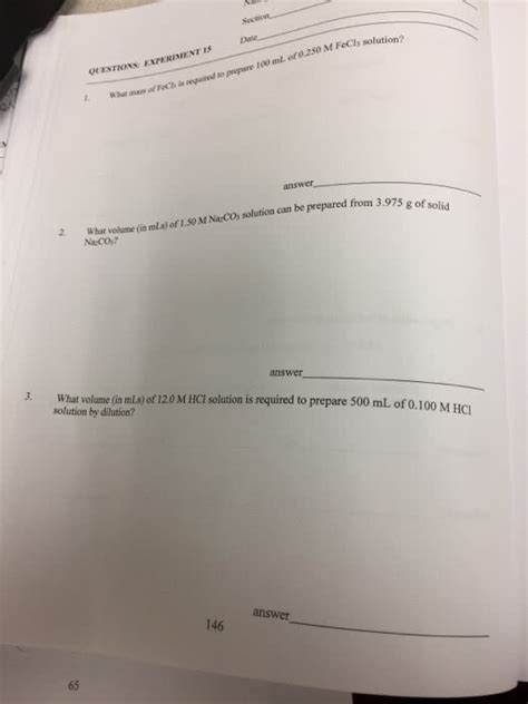 OneClass: What mass of FeCl_3 is required to prepare 100 mL of 0.250 M ...