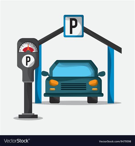 Parking lot design park icon white background Vector Image