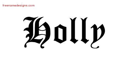 Blackletter Name Tattoo Designs Holly Graphic Download - Free Name Designs