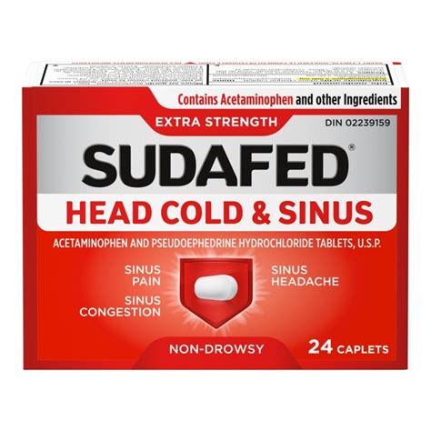 Sudafed Head Cold and Sinus Tablets - Extra Strength - 24 Pack | London ...