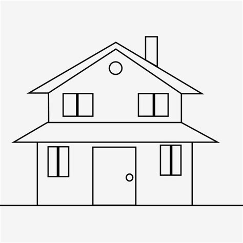 Stick Figure Vector PNG Images, Simple Black Line House Stick Figure ...