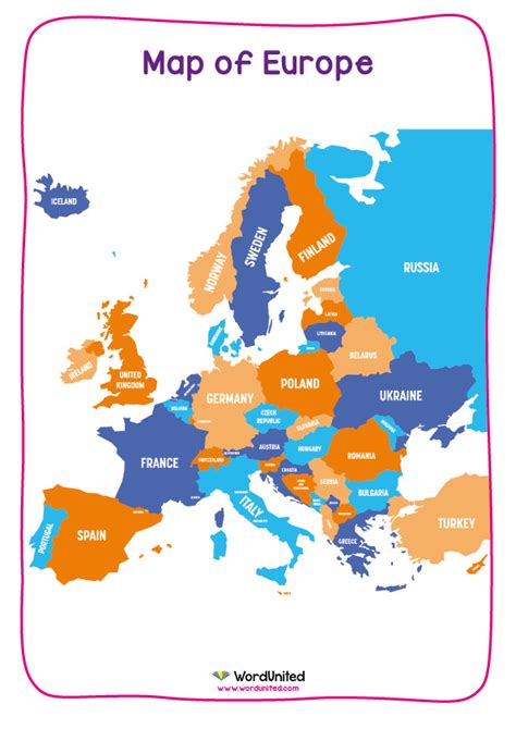 Map of Europe Display - WordUnited