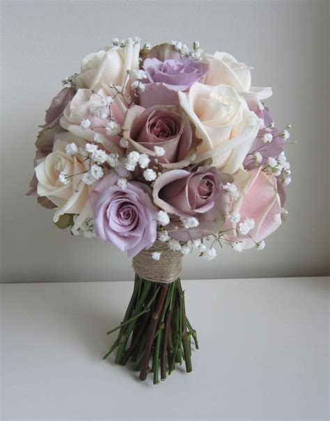 Lilac Amnesia Roses with lilac Ocean Song roses and baby's breath ...