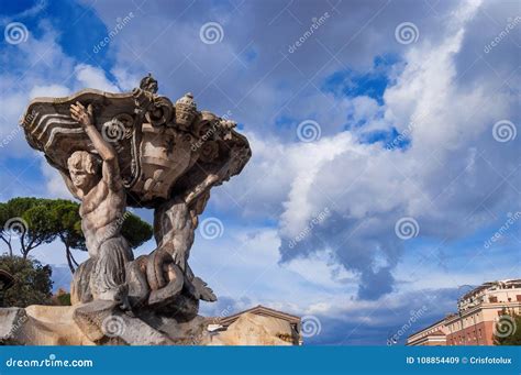 Fountain of the Tritons stock image. Image of italy - 108854409