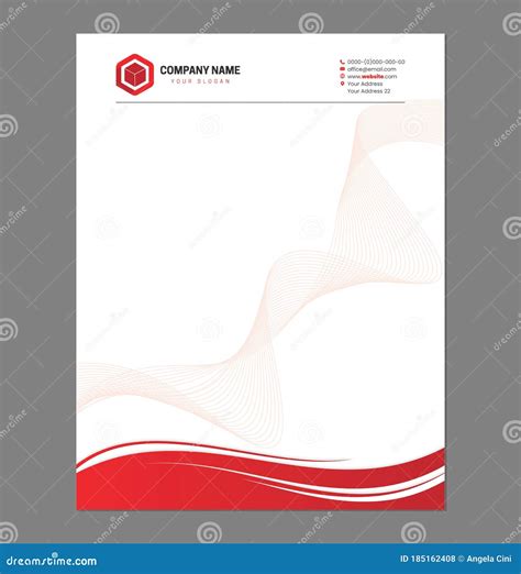 Red Business Letterhead Template for Print with Logo Stock Vector ...