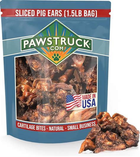 Amazon.com : Pawstruck Natural Sliced Pig Ears for Dogs, 1.5 lb Bag (1 ...