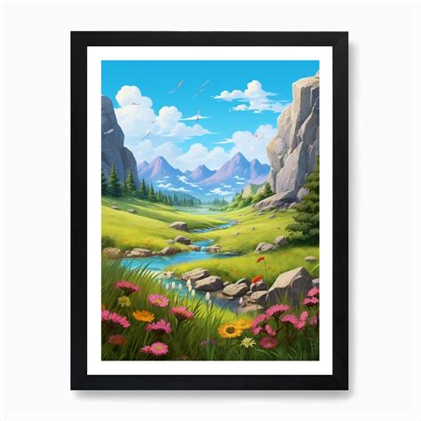 Grassland Cartoon 4 Art Print by PixelPerfect - Fy