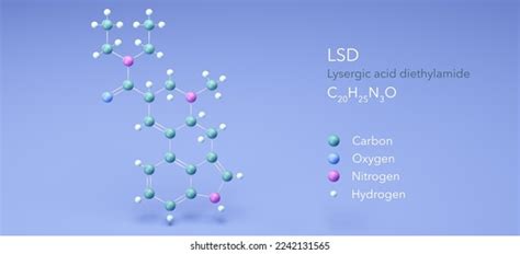 Lsd Molecular Structure Lysergic Acid Diethylamide Stock Illustration ...