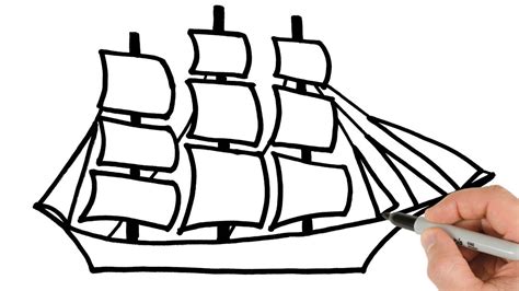 How to Draw Sailing Ship Easy